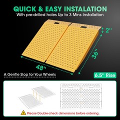 VNN 36″ x 48″ Shed Ramp 1500LB Capacity Anti-Slip Punch Plate Ramp for ATV (2PC)