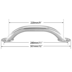 Boat Handrail Polished Stainless Steel Round Tube 9 inch Marine Grab Handle