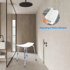 Adjustable Shower Chair 350Lb Bath Seat Non-Slip Adjustable Shower Stool Bench