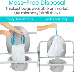 Commode Liners for Bedside Toilet Chair Bucket, Bedpan (24 Pack) – Caregiver Sup