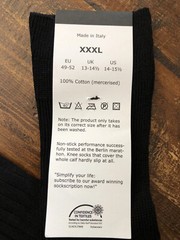 Blacksocks Men’s Knee High Classic Socks 14-15 1/2 size NWT Made In Italy