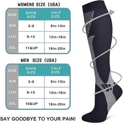 1-2 Pairs 30-40 mmHg Compression Socks – Knee High Support for Running & Sports