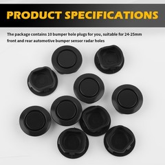 10PCS Car Bumper Hole Plugs for Parking Sensors, Radar Hole Plastic Covers