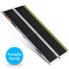 6 FT Folding Aluminum Wheelchair Ramp Portable Mobility Scooter Non-Slip 600 LBS
