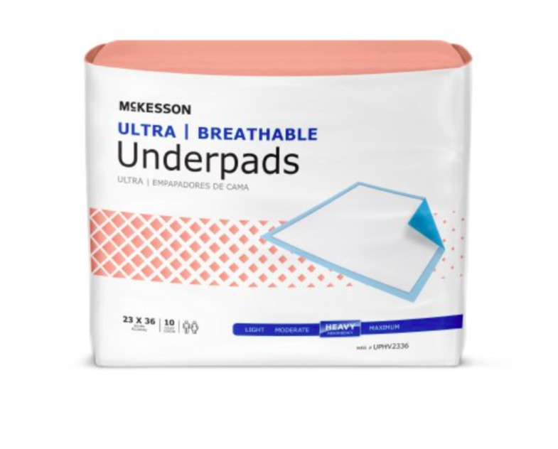 60 Underpads 23 X 36 Disposable Pads Liners McKesson Breathable, Absorbent