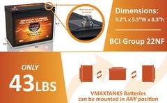 GENDRON-SOLO Wheelchair MOBILITY AGM Battery VMAXMB96