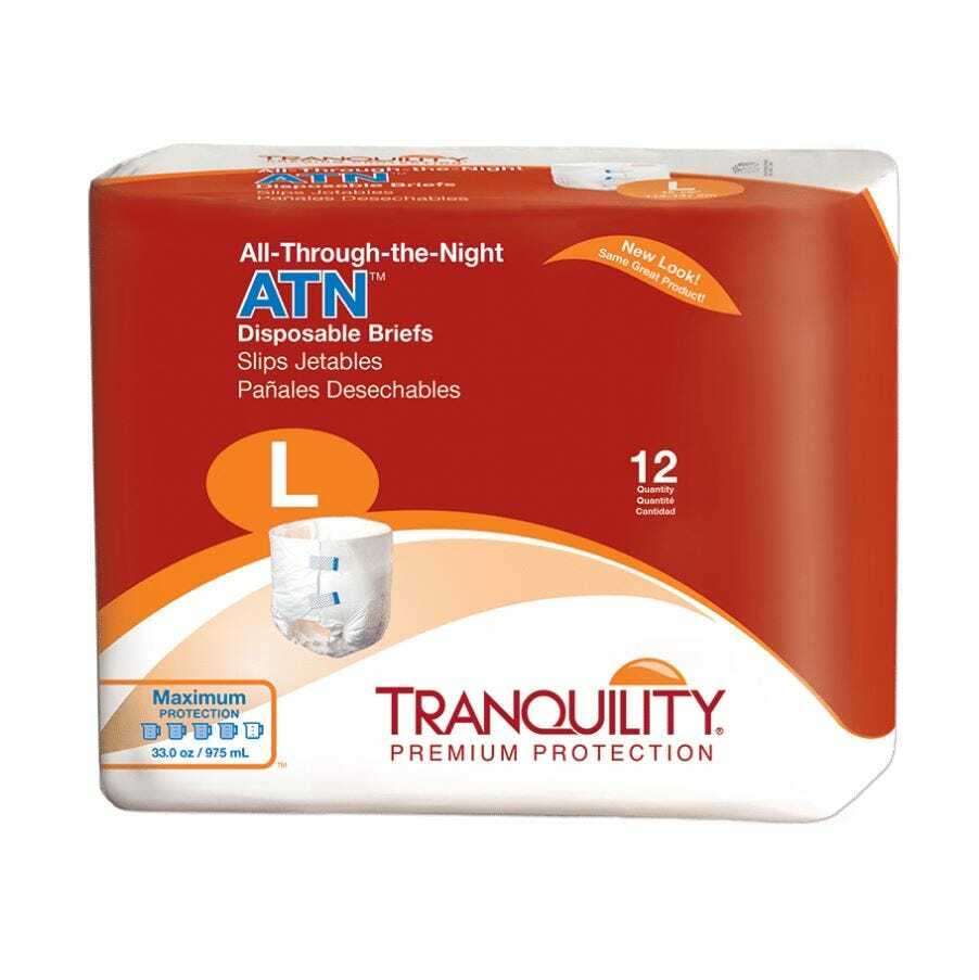 Tranquility ATN Adult Incontinent Brief LG 45 – 58in Heavy Absorbency – 96/Case