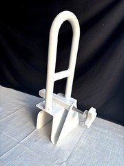 Heavy-Duty White Adjustable Clamp-On Bathtub Safety Rail