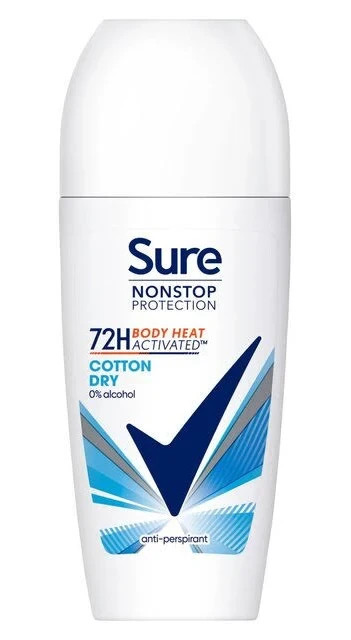 Sure Cotton Dry Roll-On Deodorant – 6Pk X 50Ml