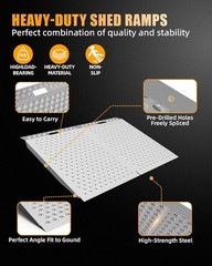 VNN 36″ x 48″ Shed Ramp 1500LB Capacity Anti-Slip Punch Plate Ramp for ATV (2PC)