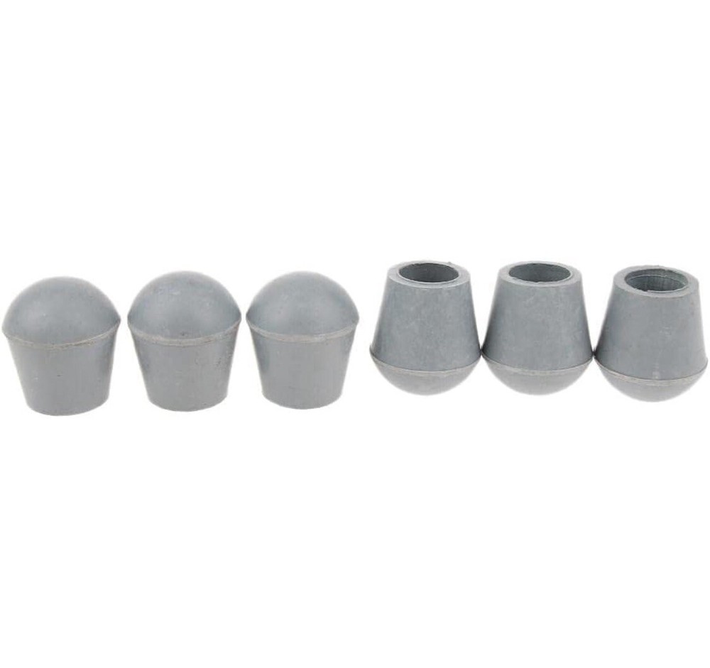 6 Pieces of Folding Rubber Tip for Triangular Stool Crutches 7/8″ – Gray