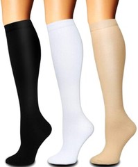 20-30 mmHg Moderate Compression Socks Leg Calf Relief 3x Closed Toe Stockings US