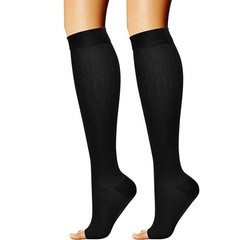 20-30 mmHg Medical Compression Socks for Women & Men Knee High Open Toe Stocking