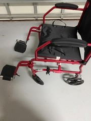 Medline MDS808200F3R 19in. Ultralight Transport Wheelchair – Red