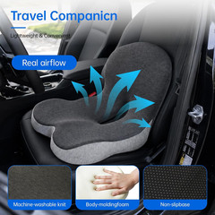 Memory Foam Seat Cushion with Lumbar Back Support, L-Shaped Ergonomic Chair Cush