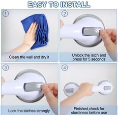Shower Handle Grab Bars For Bathroom Shower Handle With Suction Cup Grip