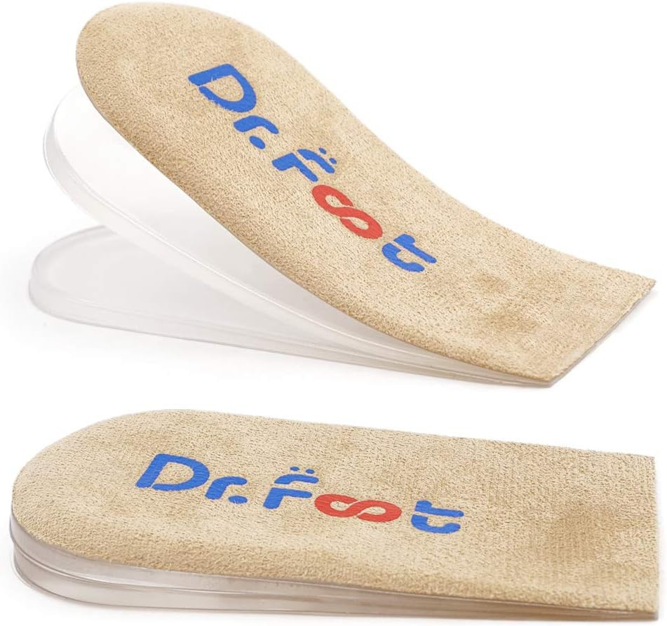Dr.Foot Adjustable Orthopedic Heel Lift Inserts, Height Increase Insole for Leg