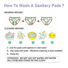 PHOGARY Reusable Menstrual Pads for Heavy Flow with Wet Bag, 7 Pieces Medium