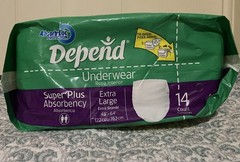 Depend Super Plus Absorbency Underwear—Extra Large 14 Count (SEALED) 2003/2004