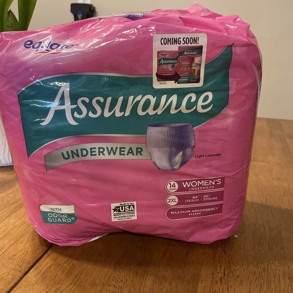 Women’s Equate Assurance Underwear with Odor guard Size 2XL – (12 In Pack )