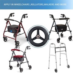 6-Inch Replacement Wheels for Rollator Walker, Wear-Resistant PU Tires, All Terr