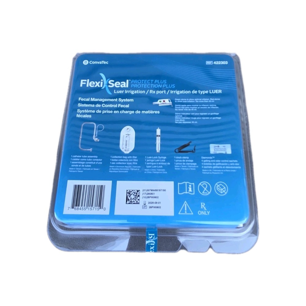 Flexi-Seal Protect Plus Fecal Management System W/Luer Connect 422303 Exp 2028