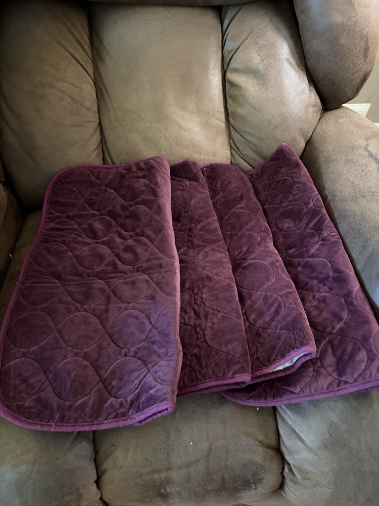 Velvet Premium Comfort Chair Pad/Underpad set of four Size – 18X24 burgundy