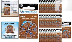 Size 312 Zinc Air Hearing Aid Batteries – 180 Count, 1.45V Reliability