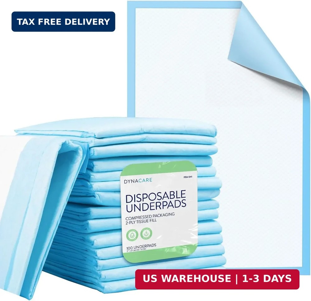 Dynarex Disposable UnderPad, 17″ x 24″, 22g, 100 Count, Medical-Grade Incontinen