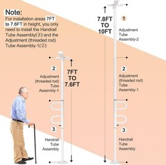 Floor-to-Ceiling Safety Pole, 7-10 FT Adjustable, No-Drill Tension Mounted Desi