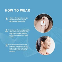 Hearing Aids Amplifier Rechargeable Pair Digital ITE Sound Amplifier Severe Loss
