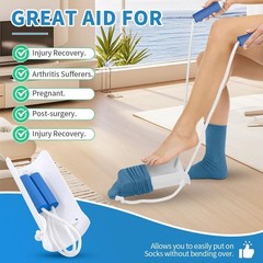 Folklyzo Sock Aid for Putting on Socks – Device Seniors, White