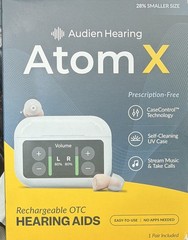 Audien Hearing Atom X ITE Rechargeable Bluetooth Hearing Aids w/ UV Case