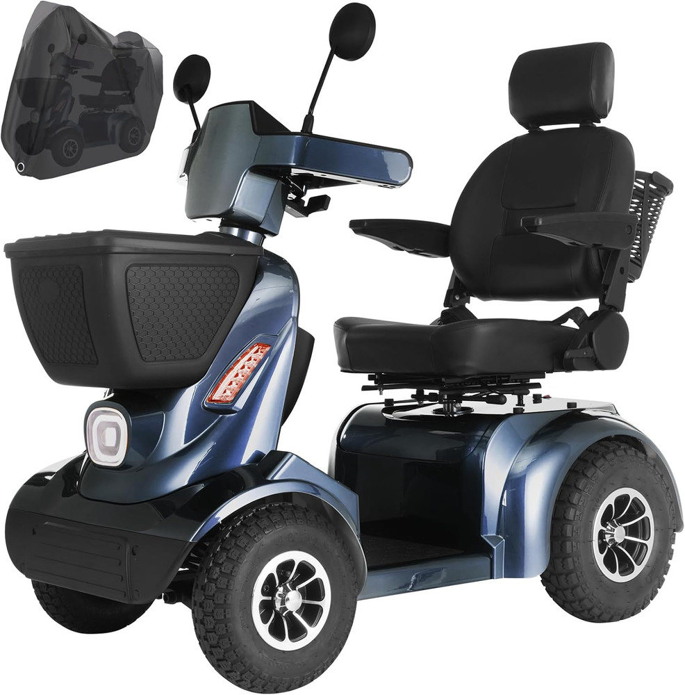 16-32 Miles Long Range Heavy Duty Mobility Scooter for Seniors/Adults, 500W/1000
