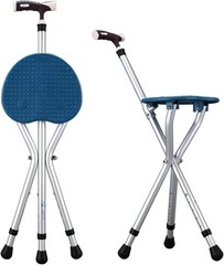 Yayayo Hold 440 lbs Folding Canes with Seat Walking Stick Height Adjustment Cane