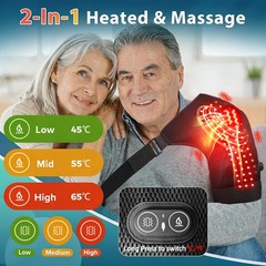 Cordless Shoulder Massager Pain Relief with 3 Vibration Modes & 3 Heating Levels