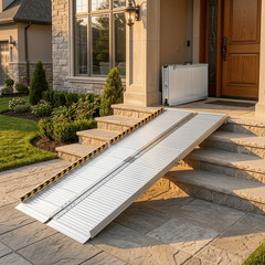 6ft Folding Wheelchair Ramp 600lbs Portable Aluminum Ramp for Steps Stairs Van