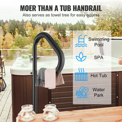 Succebuy 360Rotatable Hot Tub Handrail Spa Side Hand Rail Adjustable Height W/ S