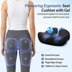 Pioneering Gel Seat Cushion for Sitting Without Stuffiness, Ergonomic Memory …