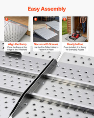 29.5×24.3 in Aluminum Threshold Ramp Non-Slip 750lbs Wheelchair Door
