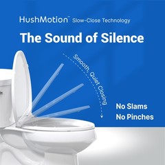 Topseat Plus Toilet Seat Elongated, Soft Close Seat, White