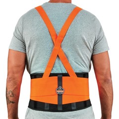 High Visibility Back Support Brace, 8″ Spandex Belt, Removable Straps, Comfort F