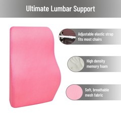 Mind Reader Air-Cloud Lumbar Cushion Memory Foam Back Support Pillow For Lower
