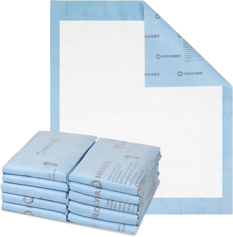 HALYARD Premium Disposable Underpads, 30 x 36 Inches Chux Pads – Blue, Pack of 1