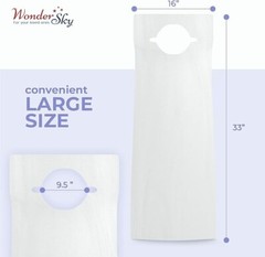 50-Pack Disposable Adult Bibs – Eating Bib for Senior Citizens