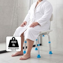 Heavy Duty Bath Bench with Rust Resistant Frame and 400 Lbs Support for Elderly