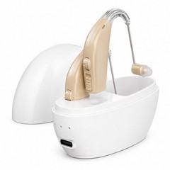 Rechargeable BTE Hearing Aid Digital Sound Amplifier USB-C Charging Dock