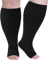 Open Toe 4XL Compression Socks Support Graduated Stockings Mens Women 15-20mmHg