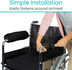 Vive Wheelchair Armrest Pads (2 PCS) – Memory Foam Sheepskin Cushion Accessories