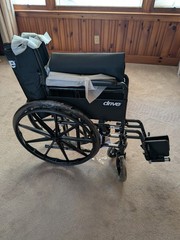 Drive Medical Silver Sport 1 Folding Transport Wheelchair Lightweight Mobility